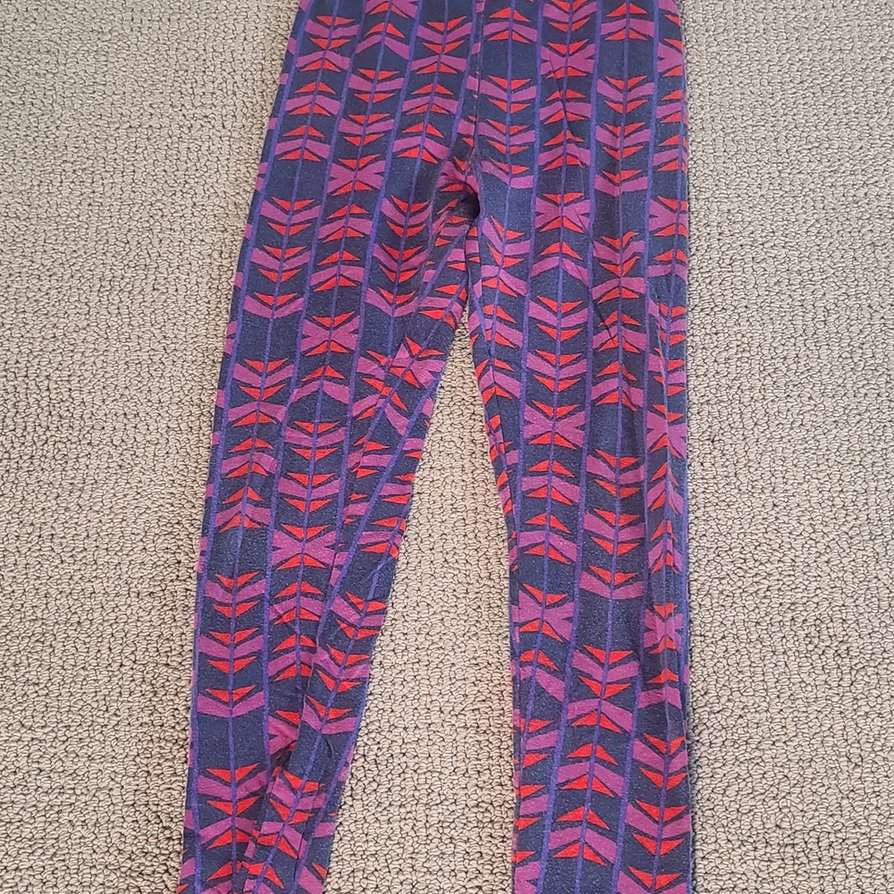 Patterned Leggings - Purple and Red